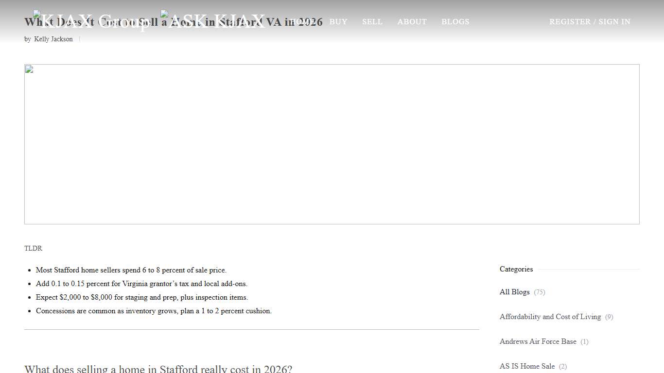 What Does It Cost to Sell a Home in Stafford VA in 2026 - Kelly Jac...